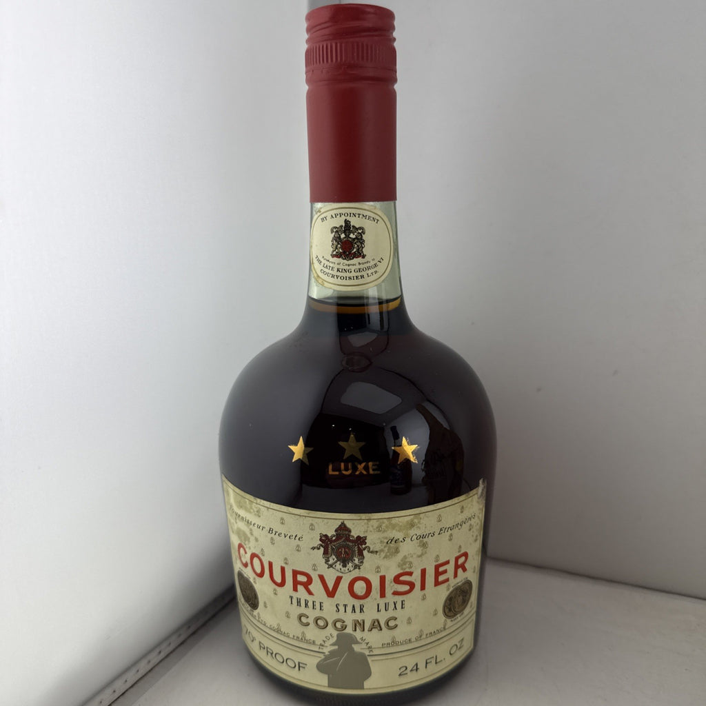SALE Courvoisier Three Star Luxe Cognac 1970s 24 Fl Oz 70 Proof Vintage