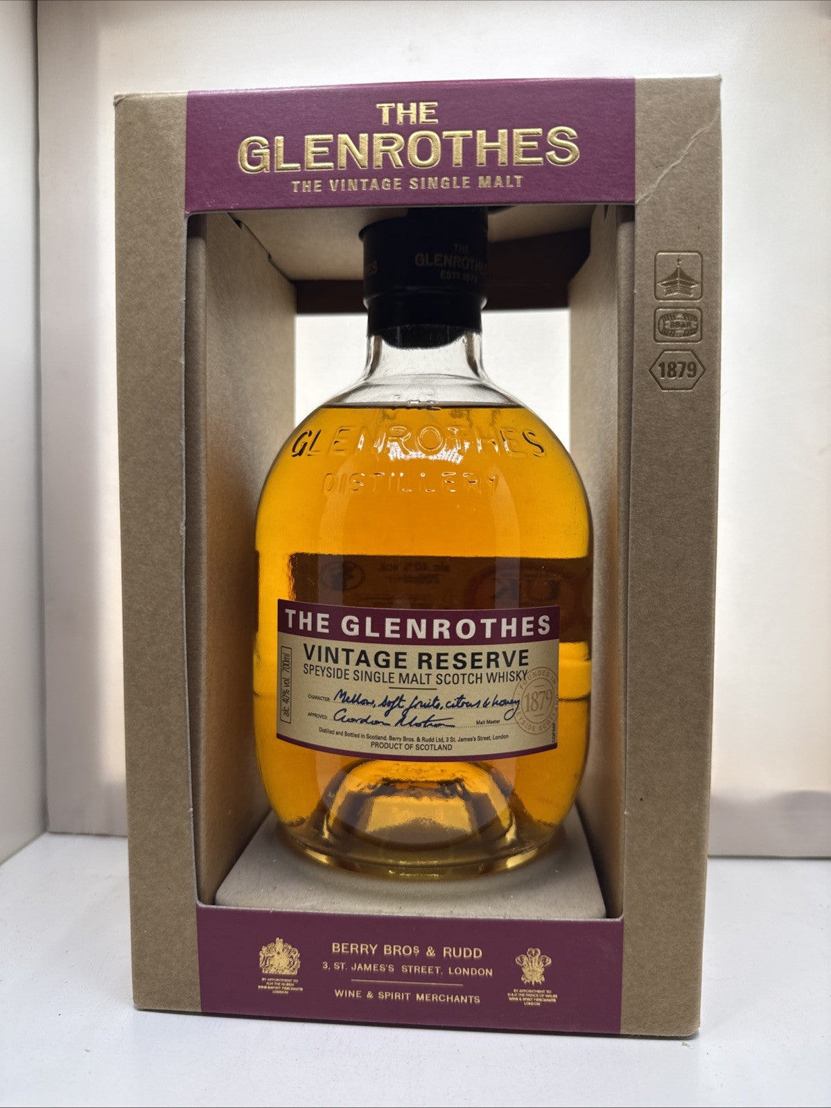Glenrothes Vintage Reserve Speyside Single Malt 70cl 40% Boxed ( Discontinued)