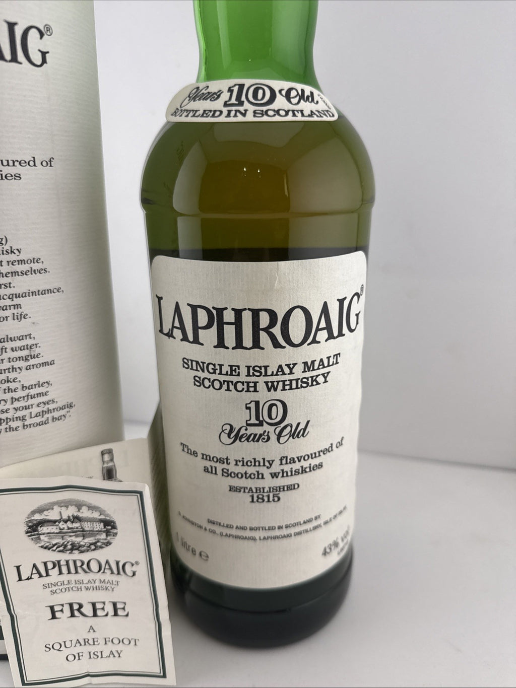 Vintage Laphroaig 10 Year Old Single Islay Malt Scotch Whisky, bottled 1997 43%