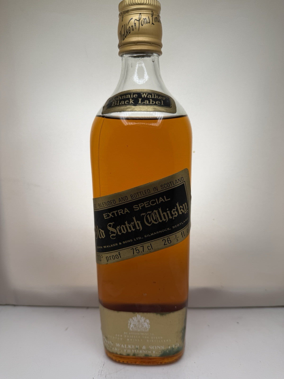 Johnnie Walker Black Label Extra Special, c.1960‑70s bottling, 70‑proof