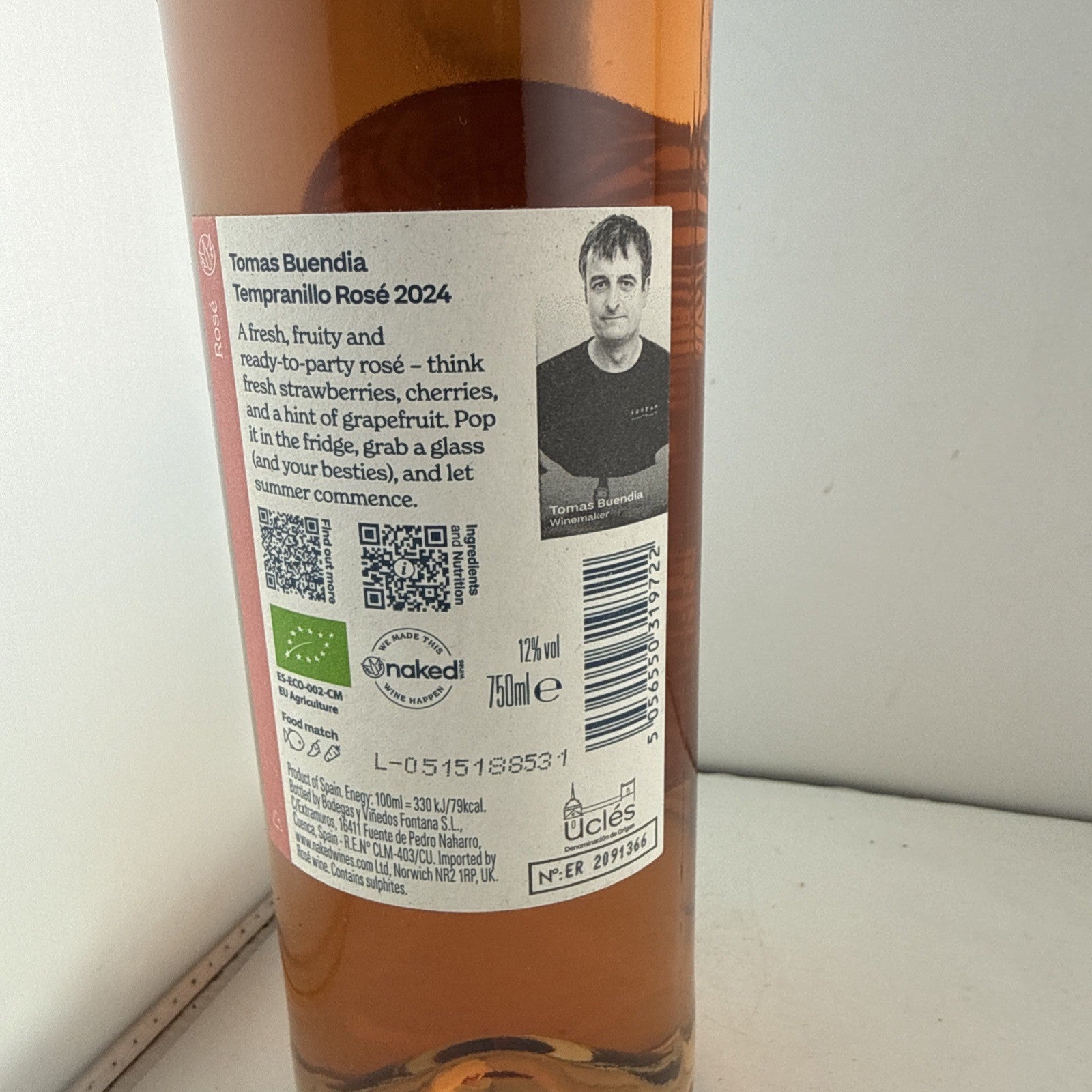 Tomas Buendia Organic Tempranillo Rosé 2024 Spanish Wine 75cl 12%