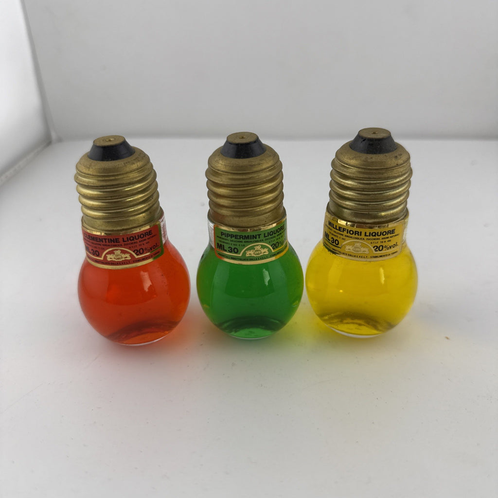 Vintage Italian Lightbulb Liqueur Minis Clementine Peppermint 30ml