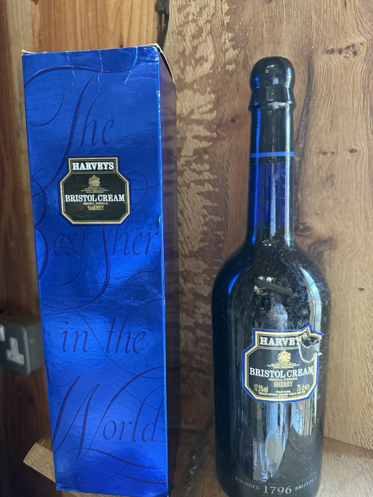 Harveys Bristol cream in Blue bottle Blue box