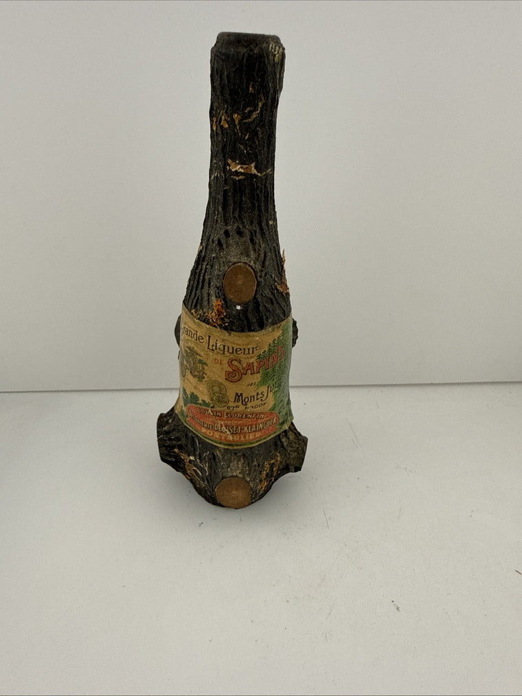 Antique Liqueur de Sapin Monts Jura Pine Cone Bottle c1900 France Full Rare