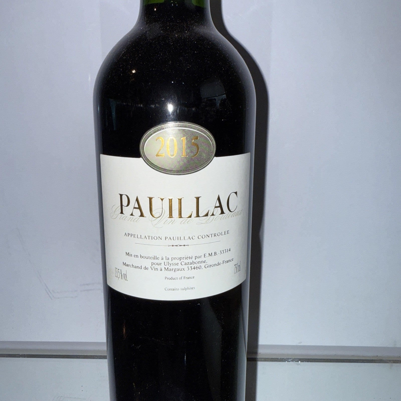 Ulysses Cazabon Pauillac 2015 Vintage Cellar Stored