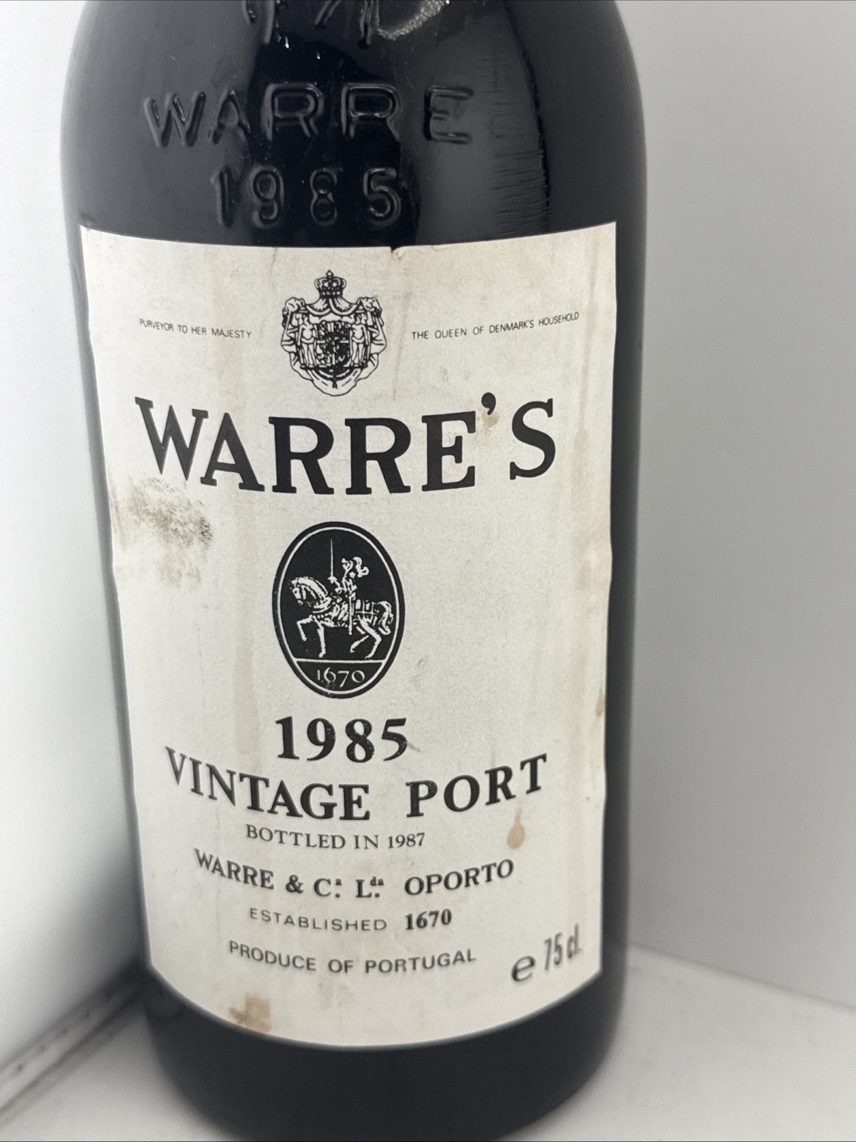 Warre’s 1985 Vintage Port 75cl Bottled 1987 Oporto Portugal