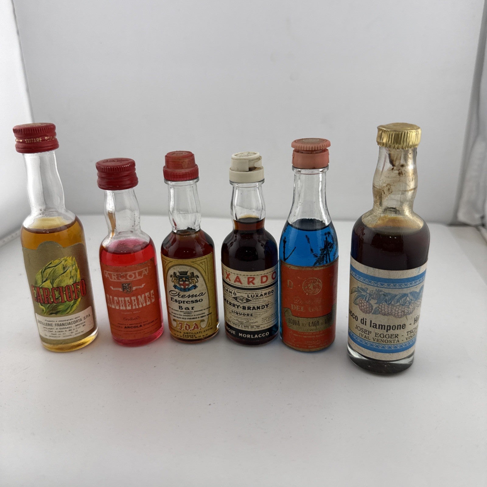 Vintage Italian Liqueur Miniatures Set Luxardo Creme Espresso 1960s/70s
