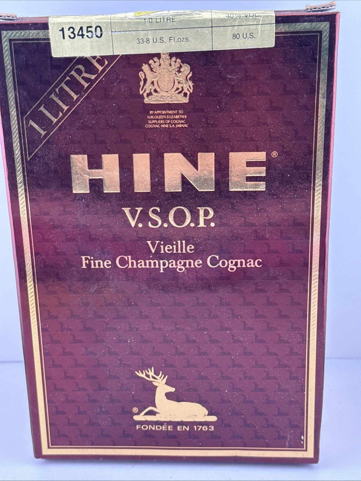 Hine V.S.O.P. Vieille Fine Champagne Cognac – 1 Litre Late 1970s Bottle