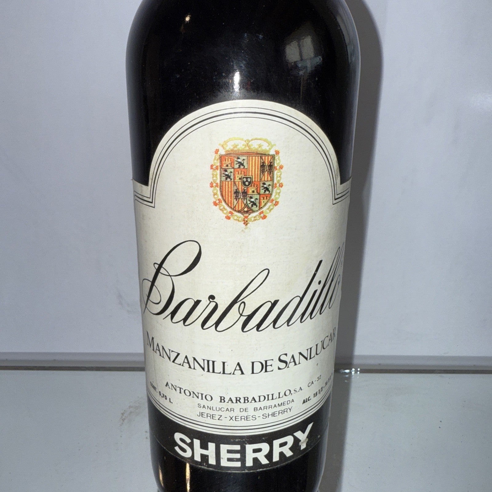 Manzanilla de Sanlúcar produced by Bodegas Antonio Barbadillo S.A., Bottled 1974