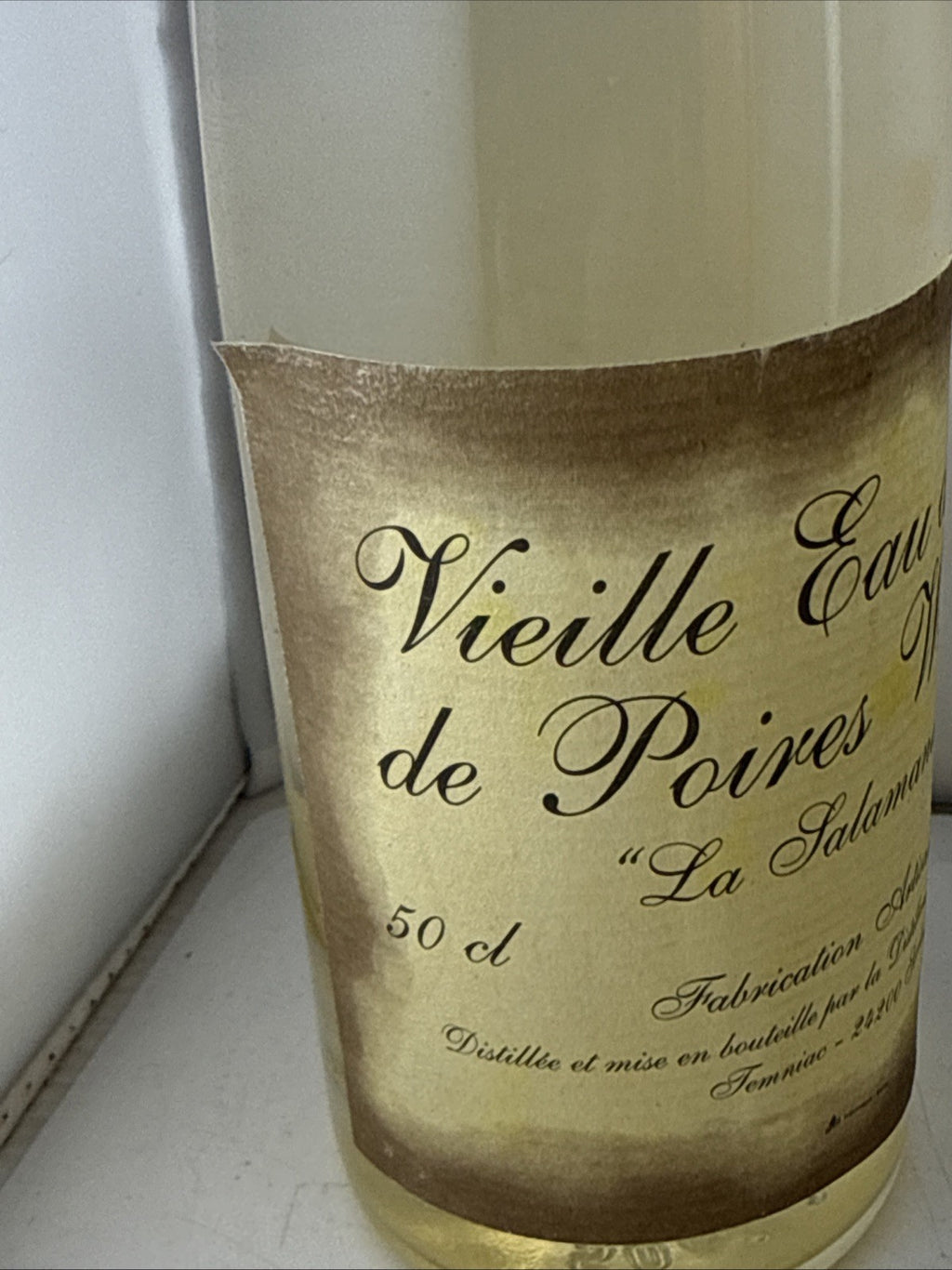 La Salamandre Vieille Poire Williams Eau de Vie 50cl 45% French Pear Brandy