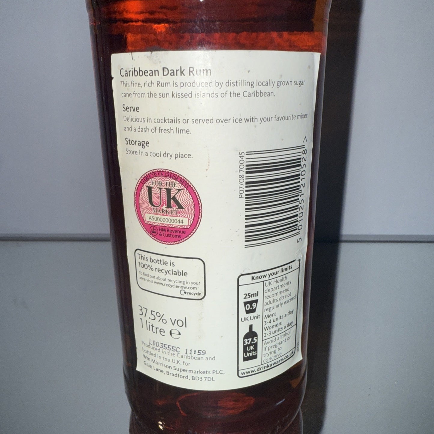Morrisons Caribbean Dark Rum ( Early 2000s Bottled)