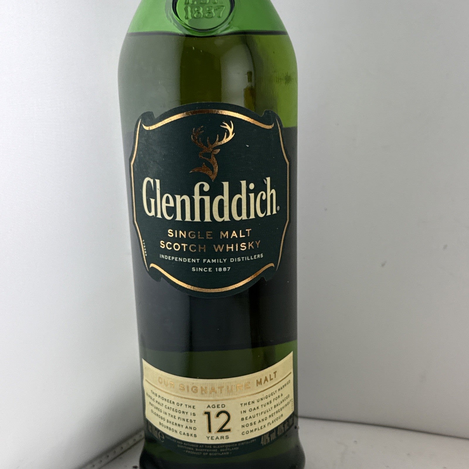 Glenfiddich 12 Year Old Single Malt Whisky 70cl 40% Older Bottle Low Level