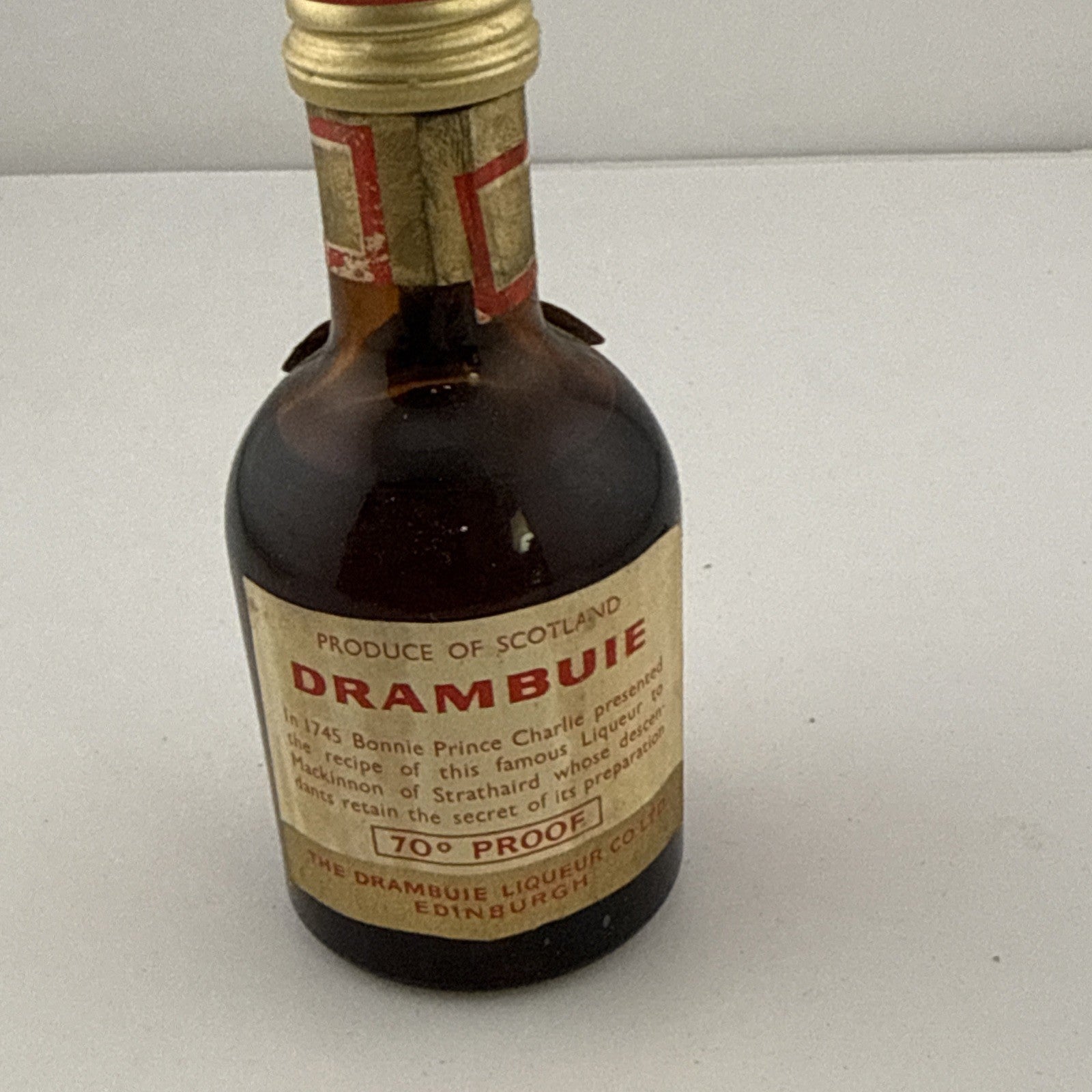 Vintage Drambuie Miniature Liqueur 70 Proof 1970s Scotland Full
