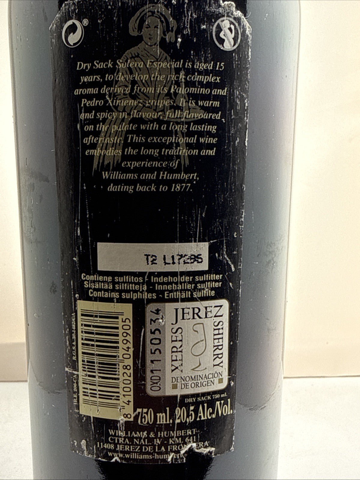 Drysack 15yo Medium Sweet Sherry. Williams & Humbert Jerez. 75cl 20%.
