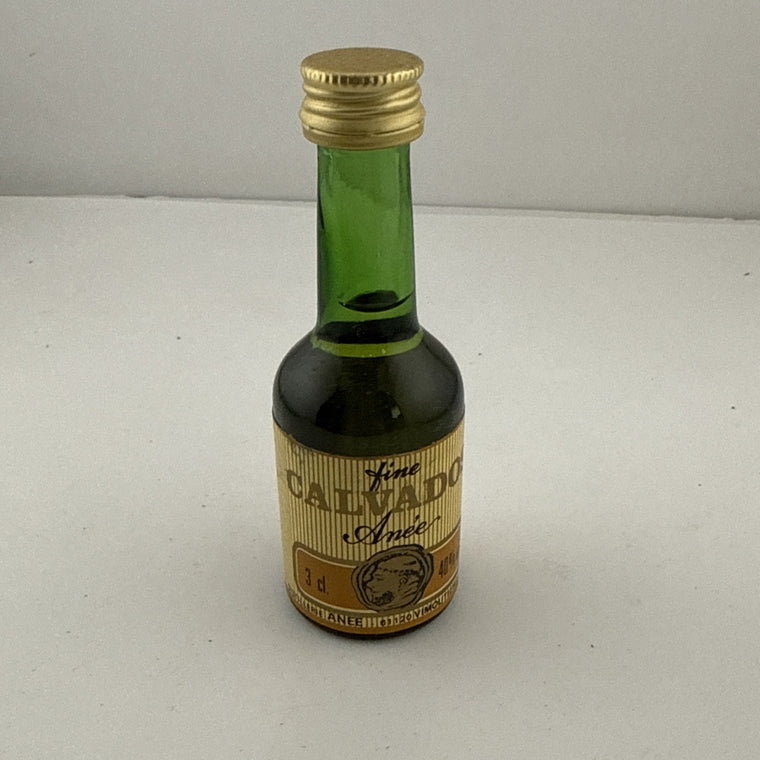Vintage 1970s Fine Calvados Année Miniature 3cl French Apple Brandy