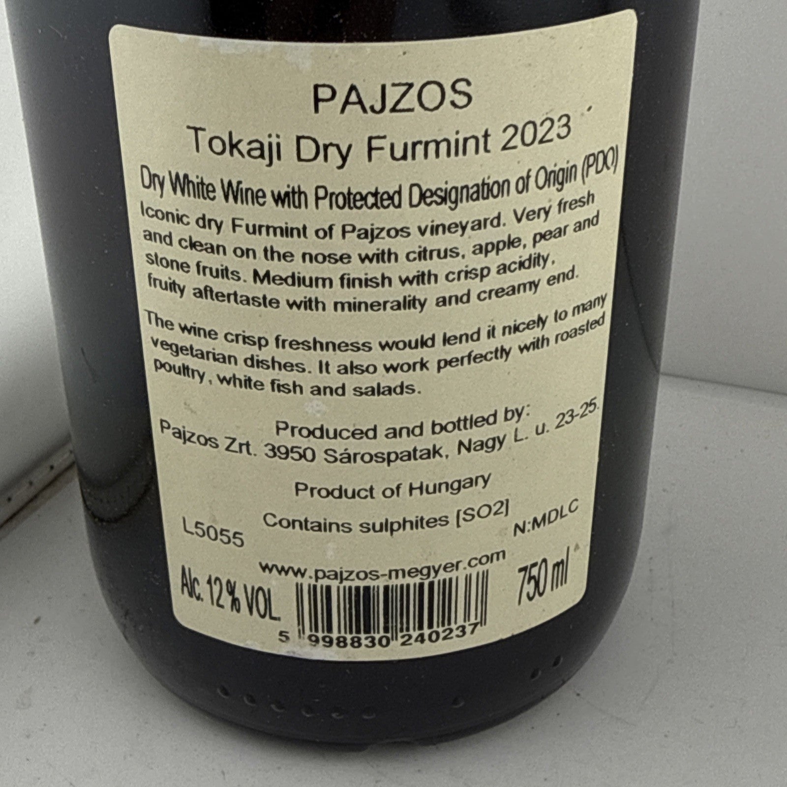 Pajzos Tokaji Dry Furmint 2023 Hungarian White Wine 75cl