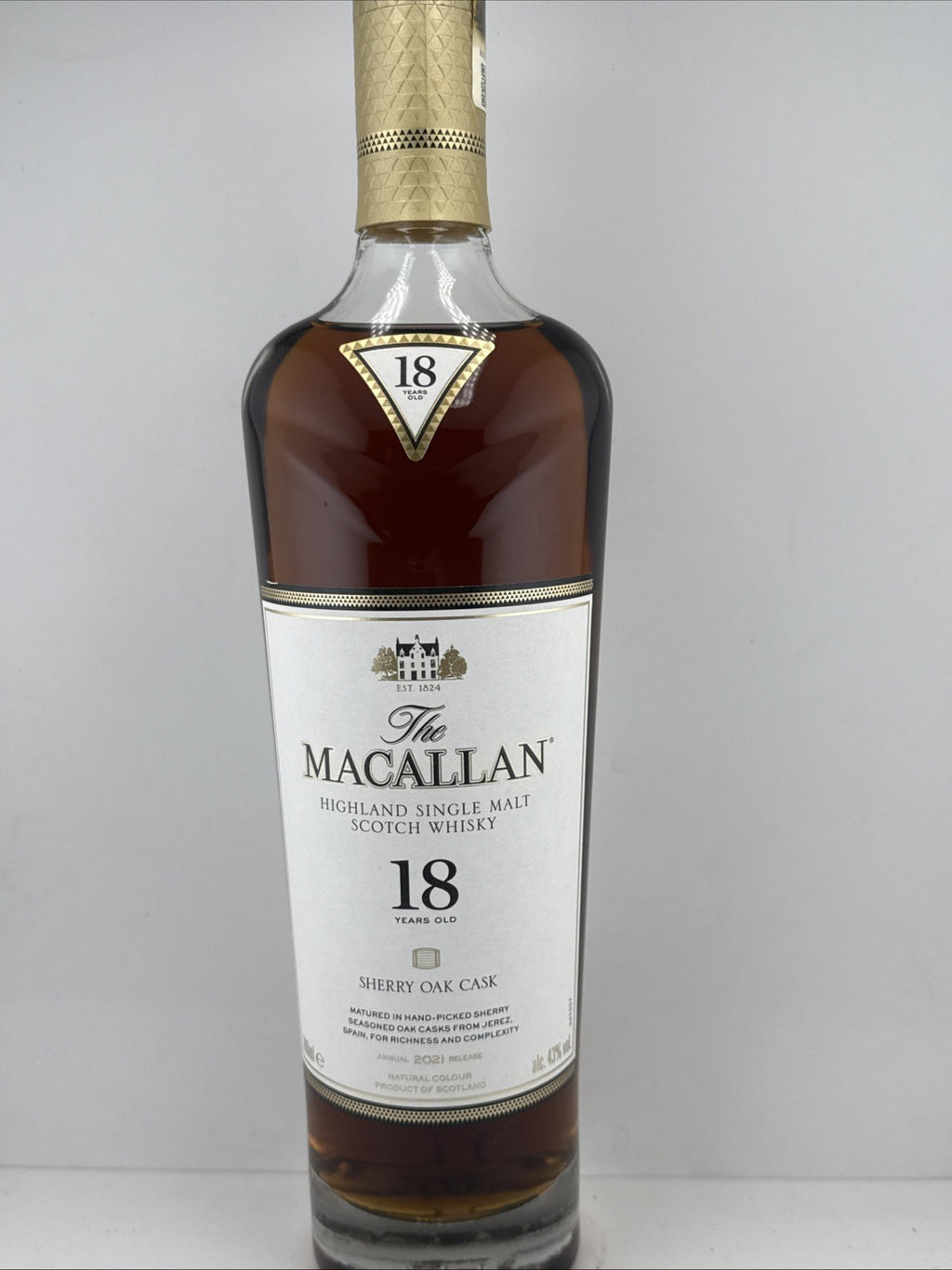 The Macallan 18 Year Old Sherry Oak Cask Single Malt Scotch Whisky 70cl 2021