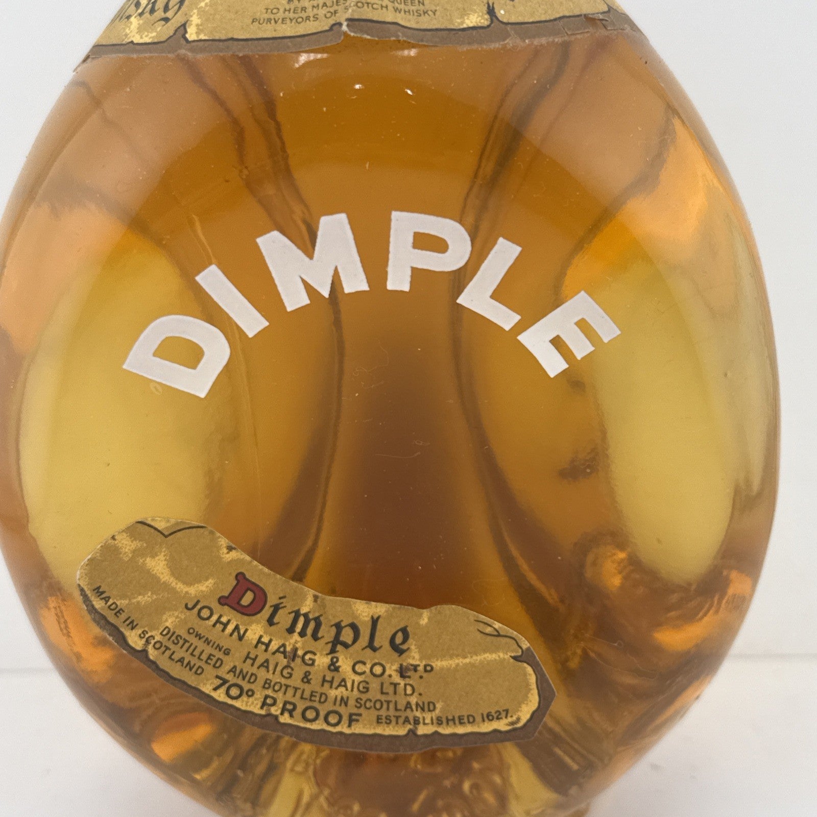 Dimple Scotch Whisky 70 Proof John Haig & Co Vintage Bottle c.1960s