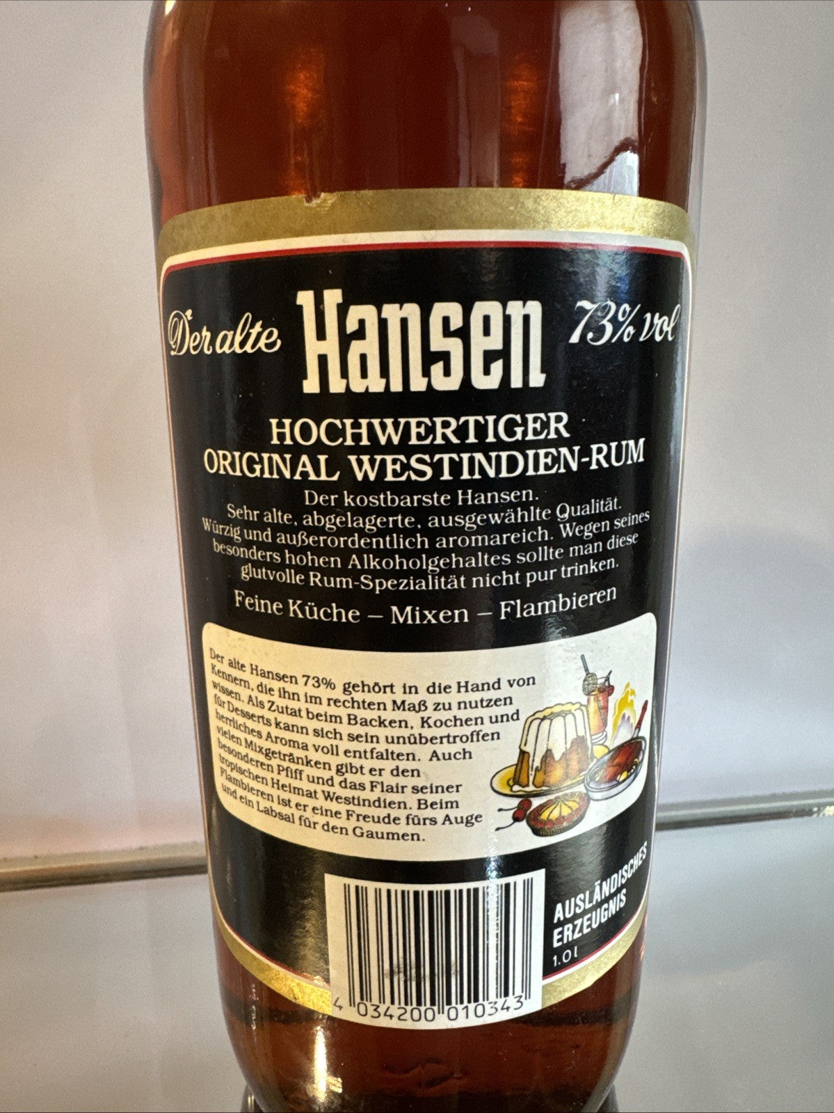Hansen Rum, 73% Vol - 1l Bottle