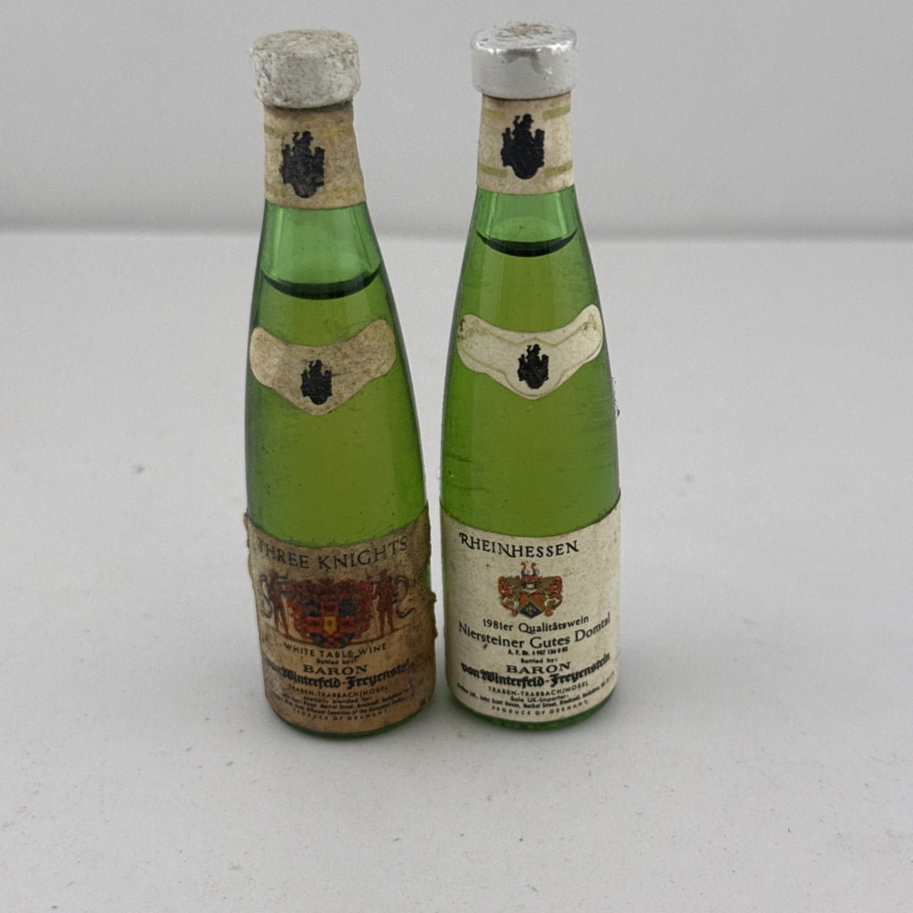 Vintage German Wine Miniatures Pair 1981 Rheinhessen Three Knights