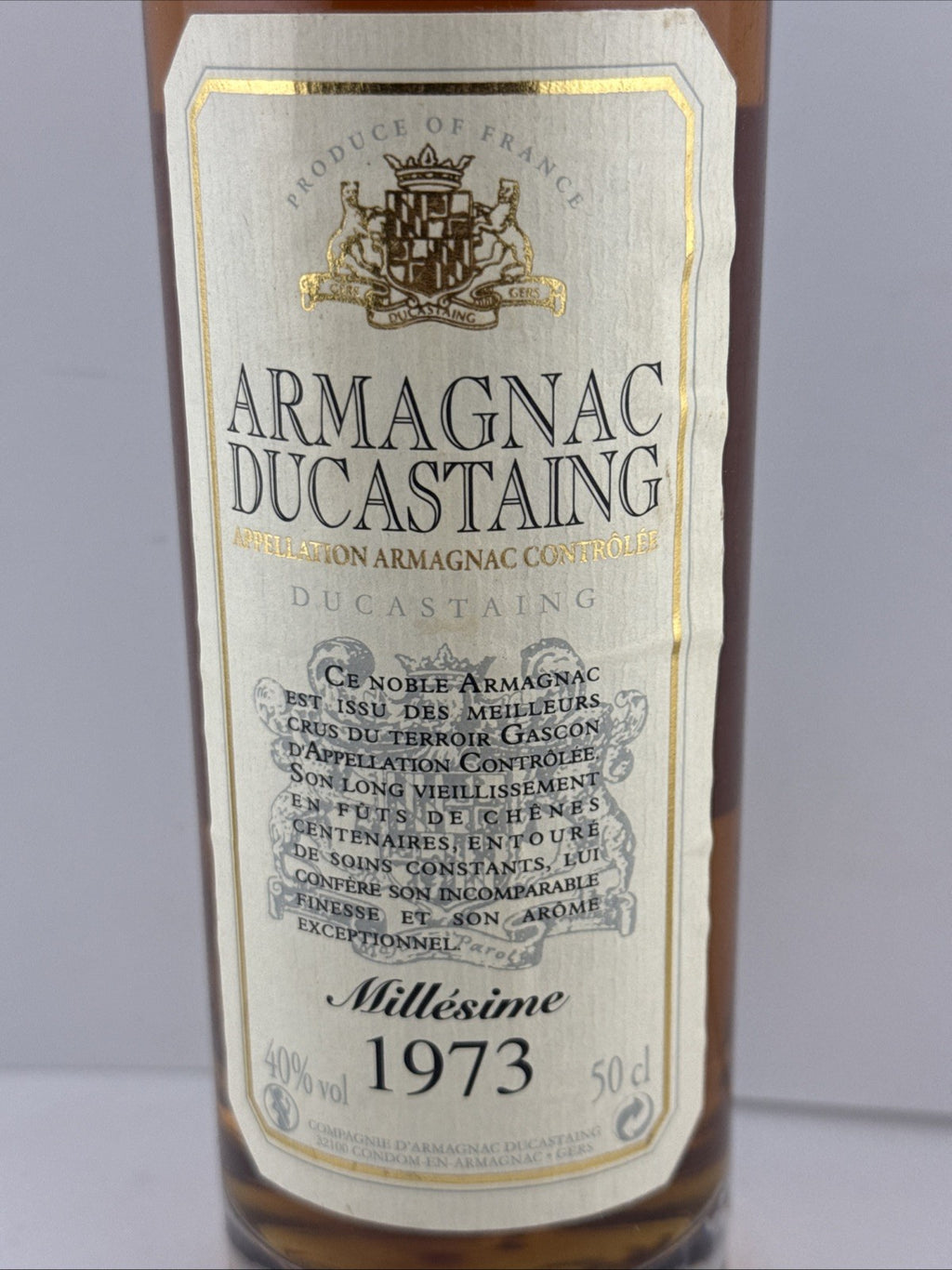 Vintage Ducastaing Armagnac 1973 Millesime 50cl 40%