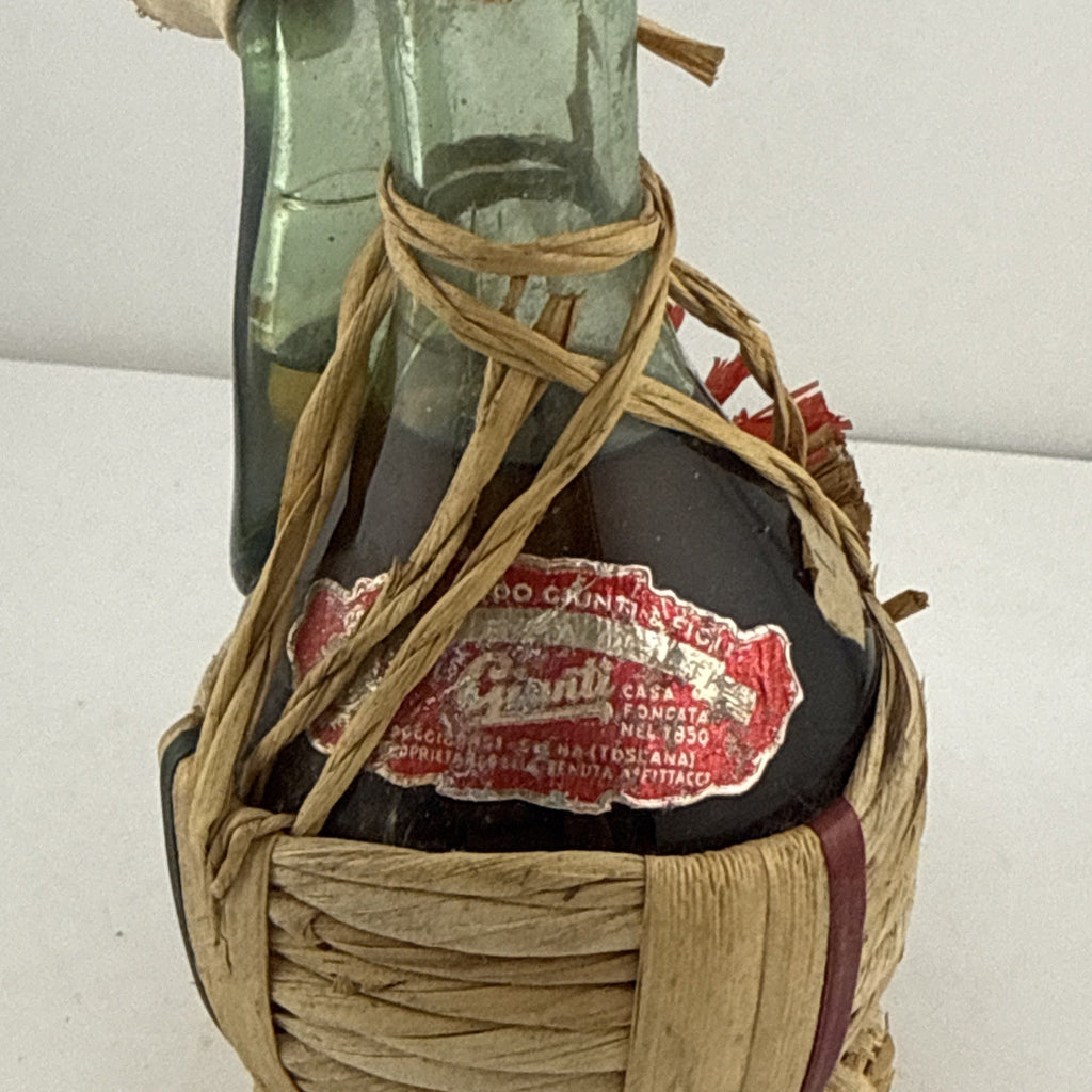 Vintage Italian Grappa Liqueur Pipe Decanter Straw Wrapped Miniature