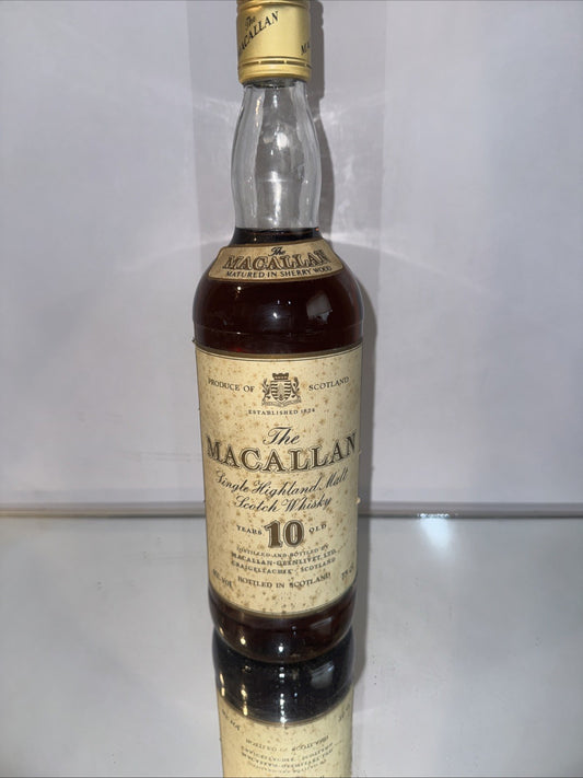 The Macallan 10 year  Single Highland Malt Whiskey (1980s)