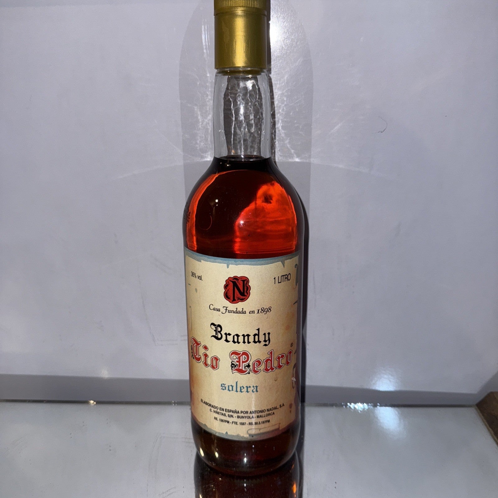 Tío Pedro Solera Brandy (1L, 38% ABV) 1980s Bottled