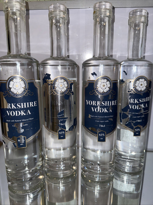 Yorkshire Vodka 700ml 65% Abv !!!! Strong Stuff  Labels Not Good But Alcohol Is!