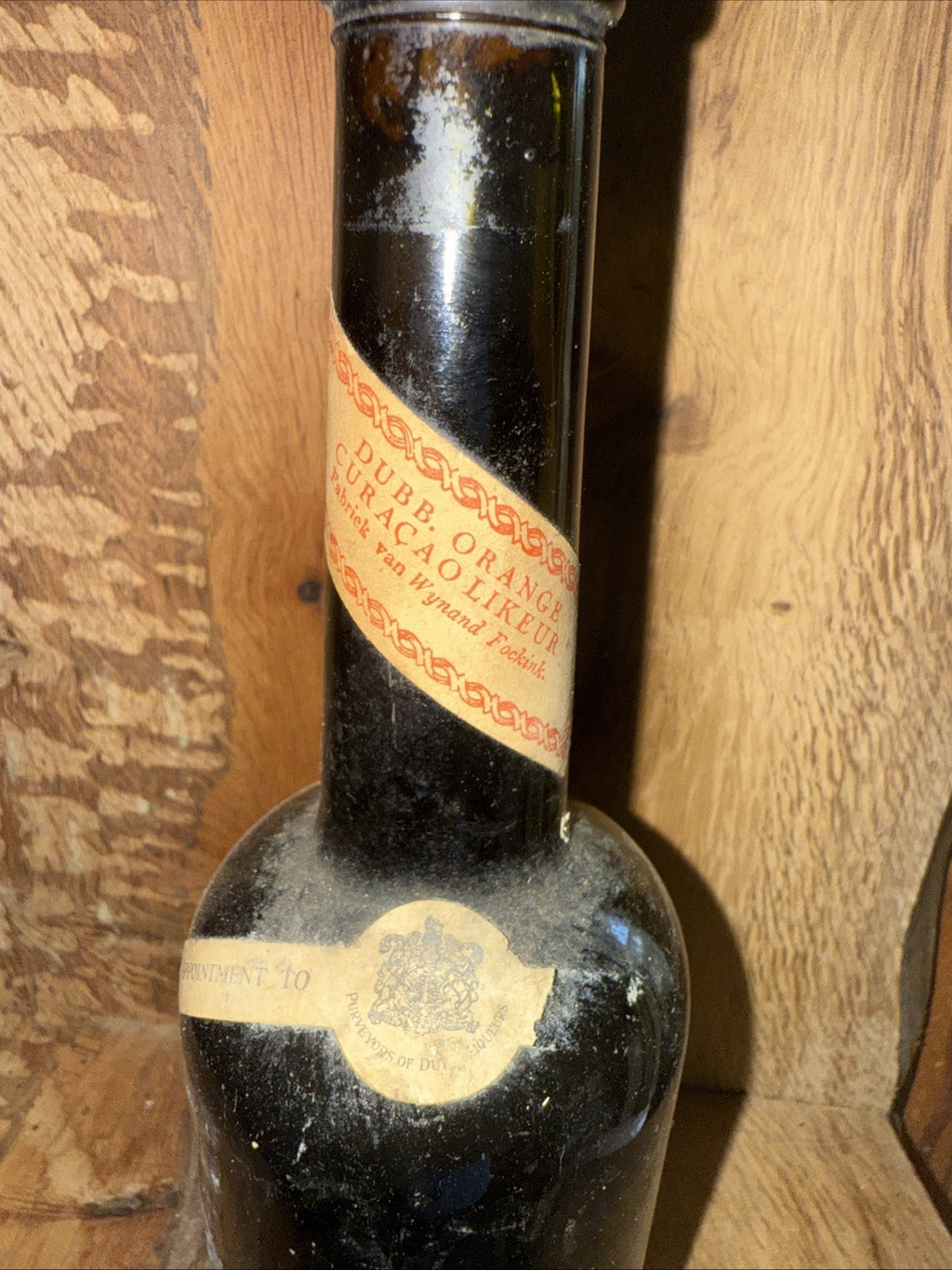 Dubb Orange Curacao Likeur label missing but a 1970s style