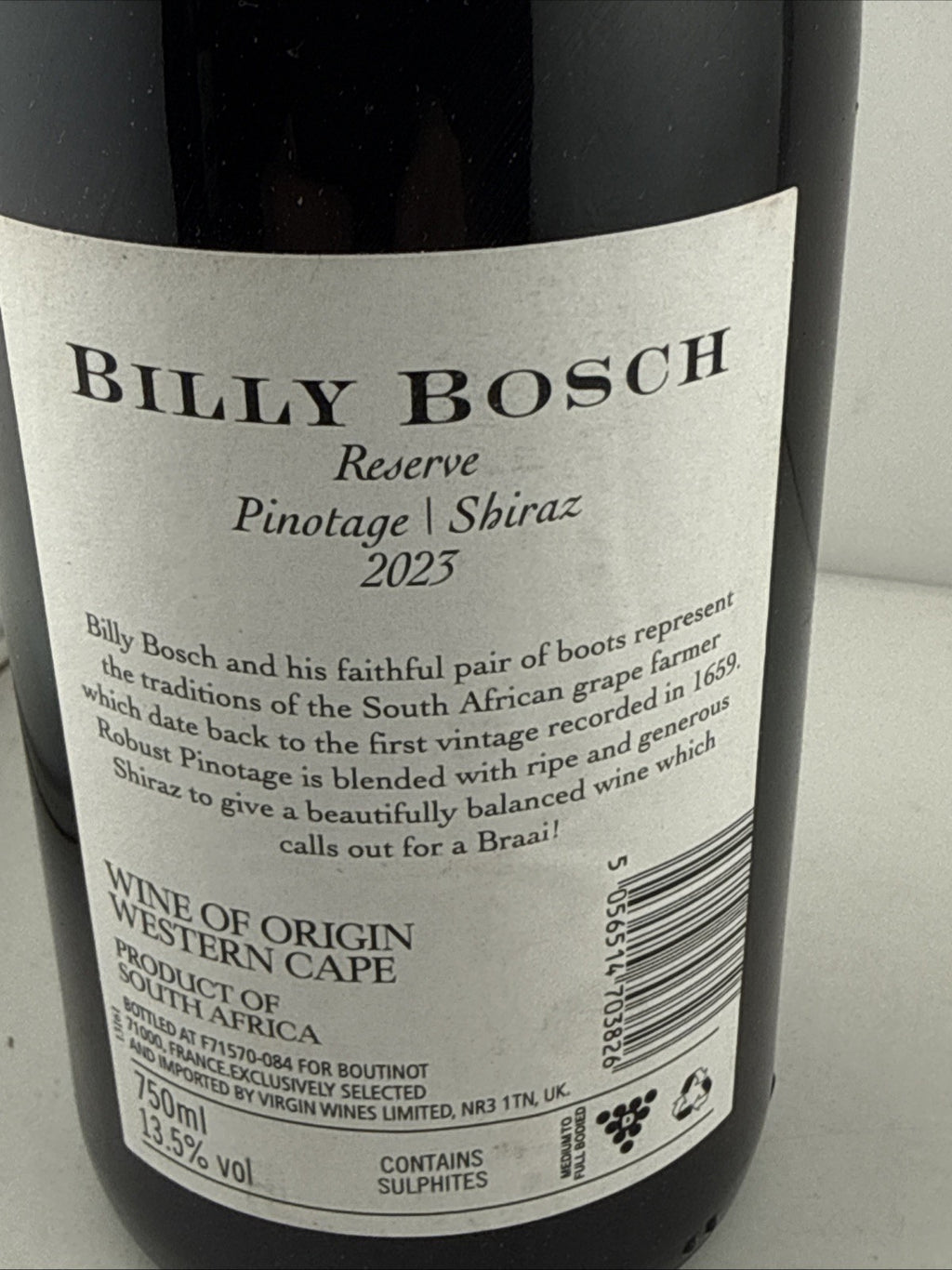Billy Bosch Reserve Pinotage Shiraz 2023 South African Red 75cl