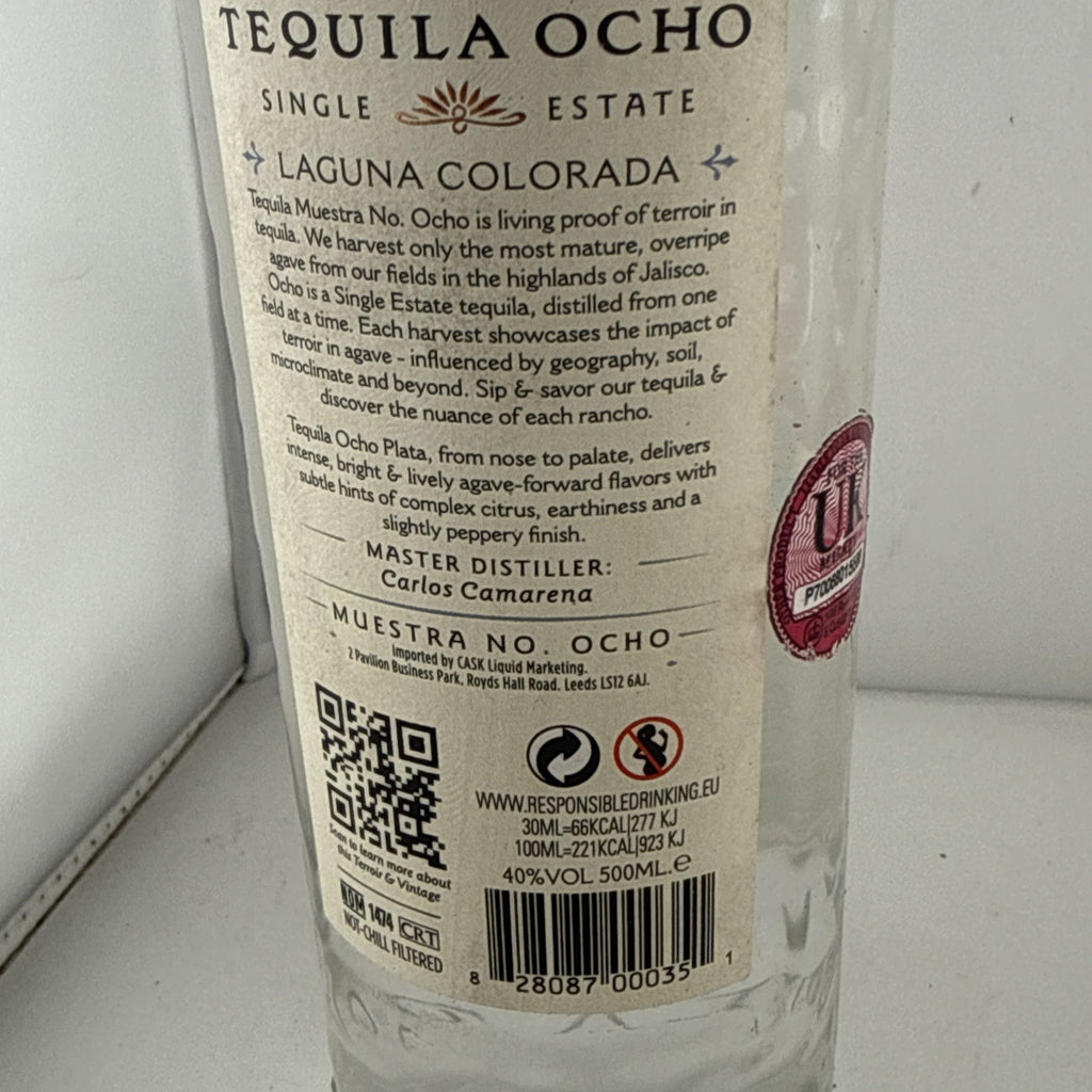 2025 Tequila Ocho Plata Laguna Colorada 500ml 40% Single Estate