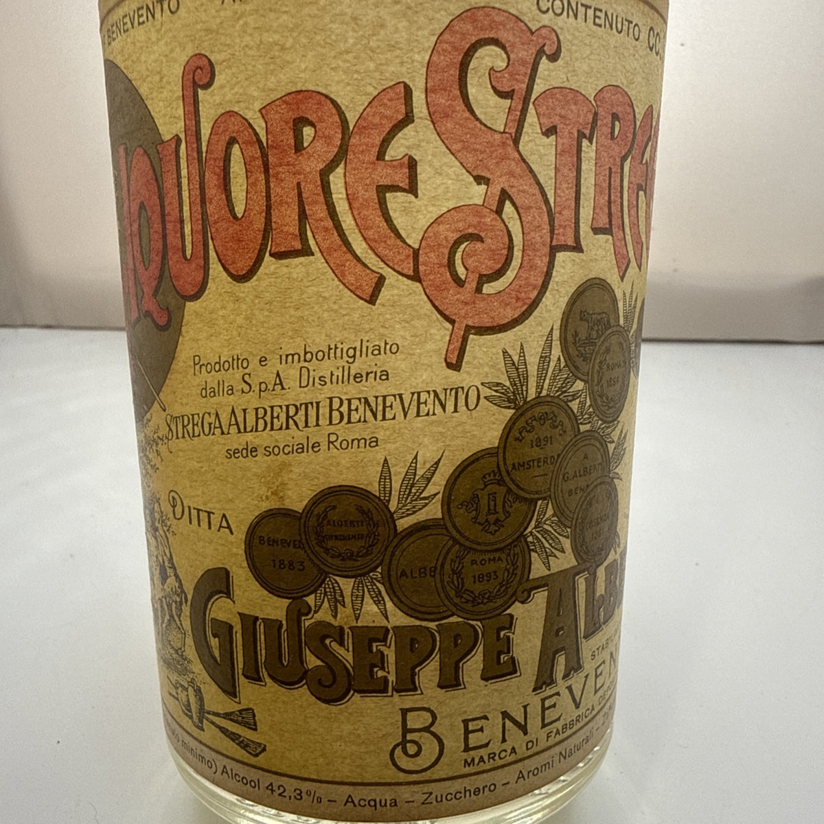 Vintage 1970s Liquore Strega Giuseppe Alberti Benevento 42.3% 1l