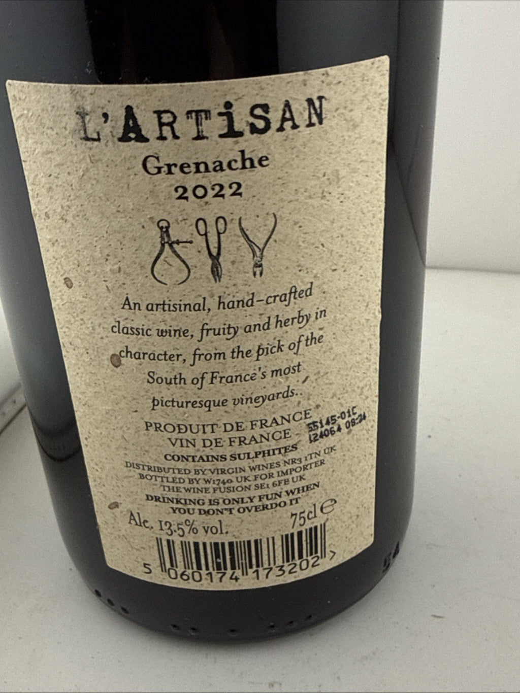 L’Artisan Grenache 2022 French Red Wine 75cl 13.5% Vol