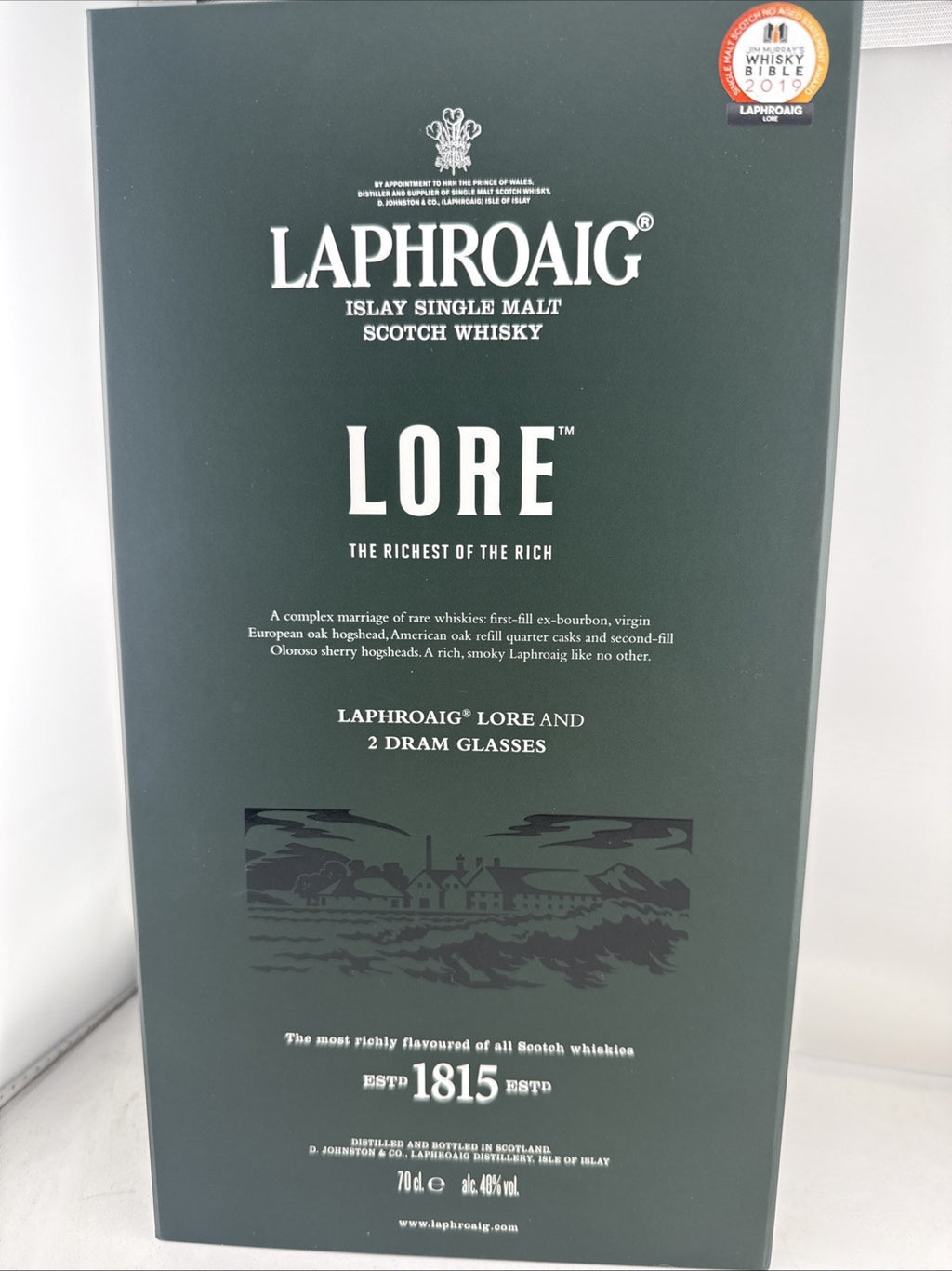 Laphroaig Lore Islay Single Malt Scotch Whisky Gift Set 70cl 48% With 2 Glasses