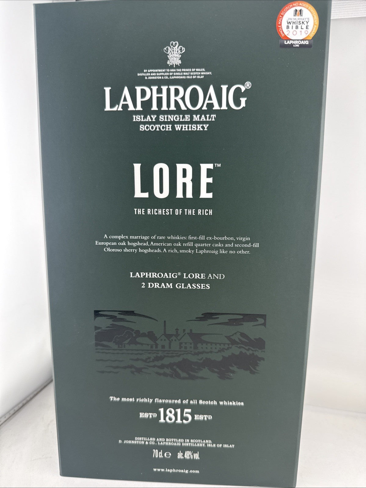 Laphroaig Lore Islay Single Malt Scotch Whisky Gift Set 70cl 48% With 2 Glasses