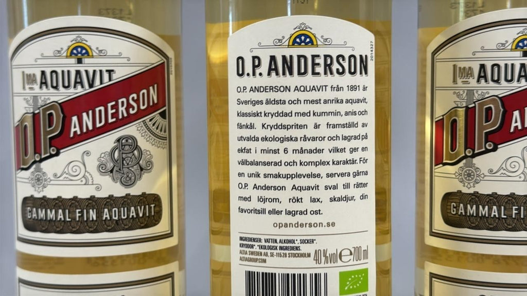 O.P. Anderson Organic Aquavit – Swedish Aquavit 40% 700ml