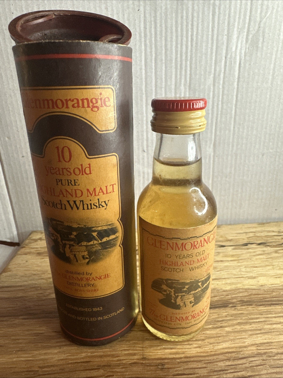 Glenmorangie 10 Years Old Pure Highland Malt Scotch Whisky Miniature Full