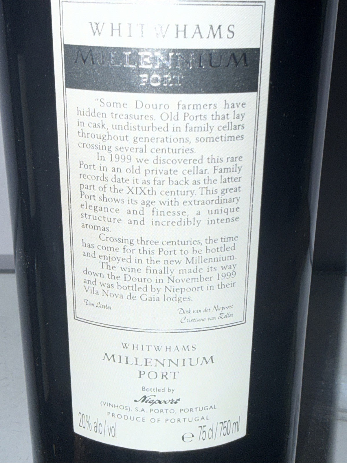 Whitwhams Millennium Port Bottled In 1999  Over 100yr Old Port Made By Niepoort