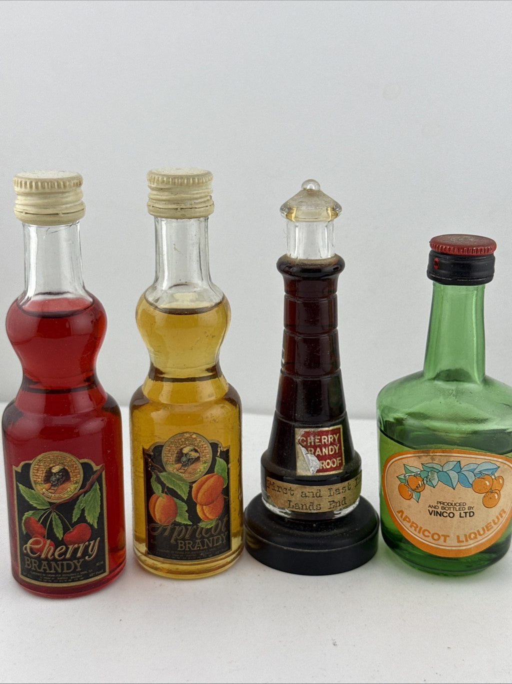 Vintage Liqueur Miniatures Cherry Brandy Apricot Brandy Lighthouse Bottle