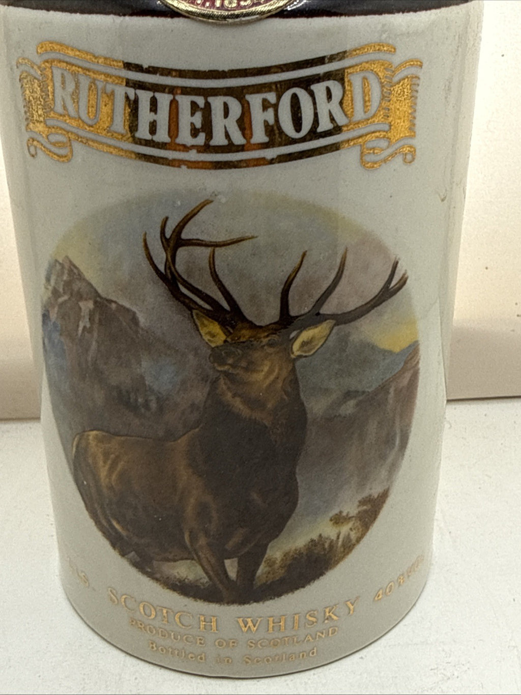Rutherford’s Ceramic Thistle Decanter Scotch Whisky 70cl 40% 1990s