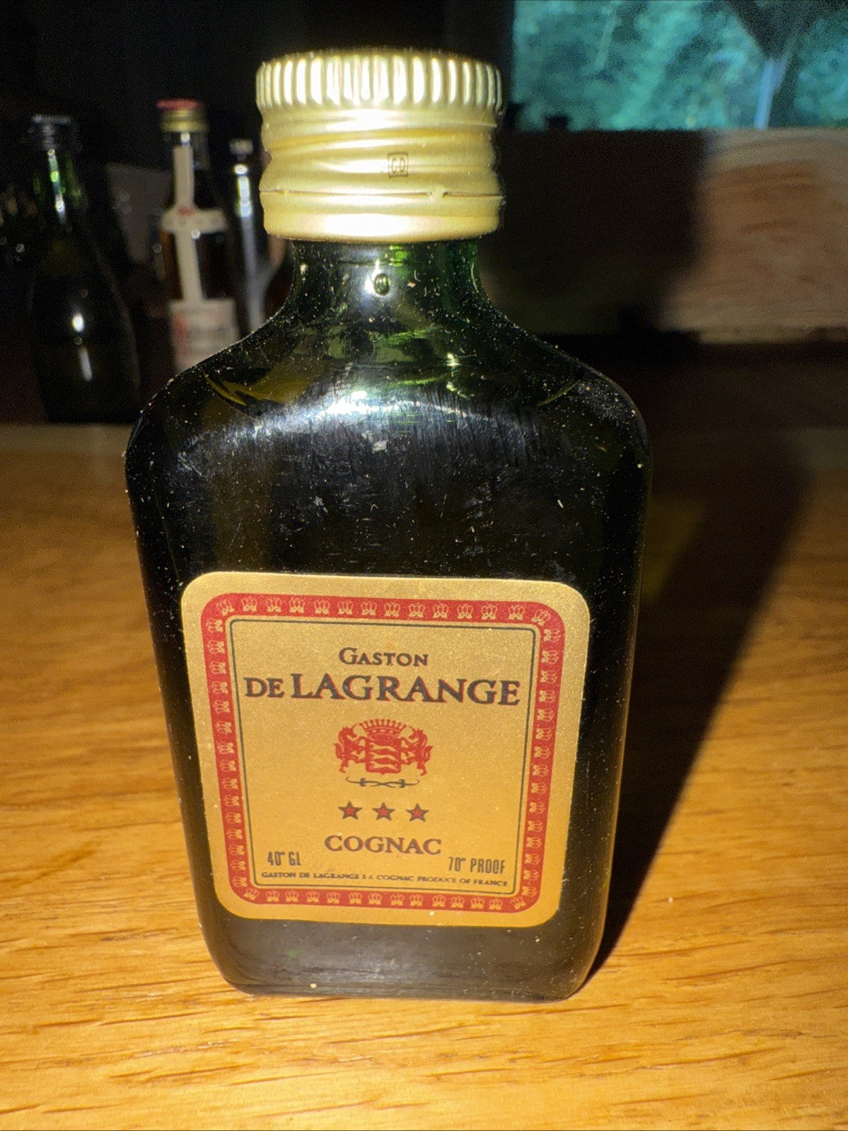 Gaston Lagrange 3 star cognac 70% proof 1970s 45% Miniature Full