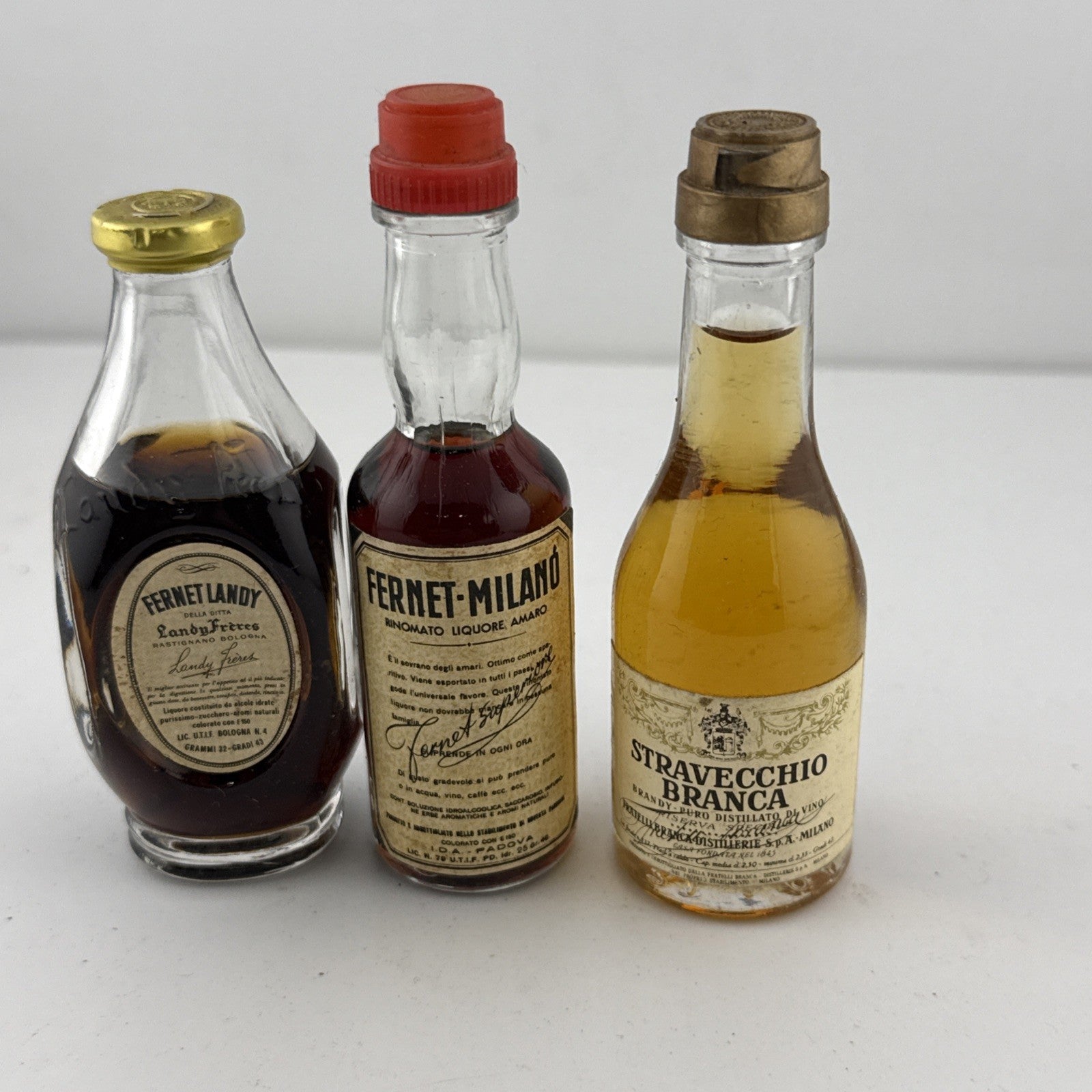 Vintage Italian Fernet & Brandy Miniatures Set Branca Fernet-Milano 1960s/70s