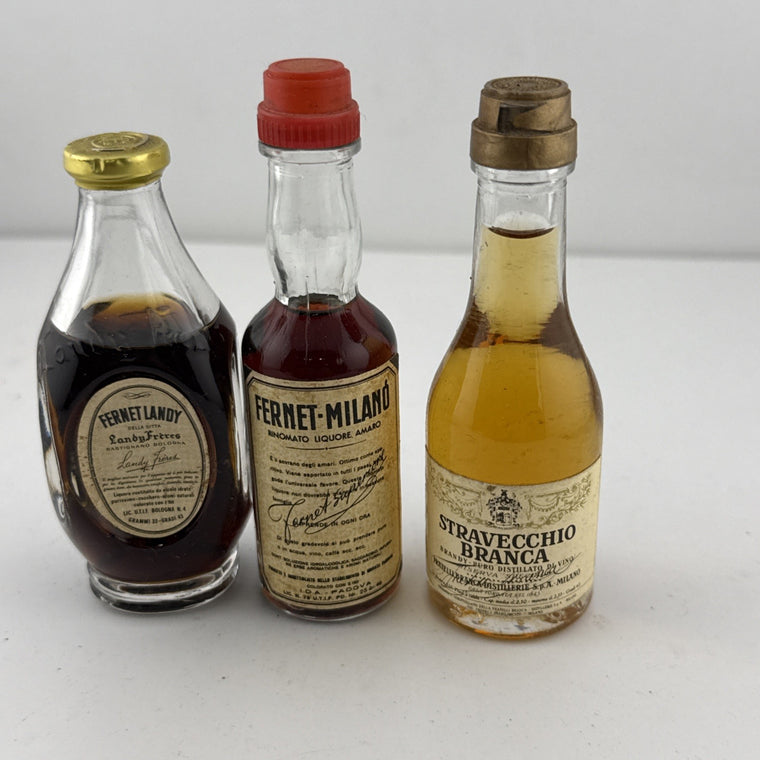 Vintage Italian Fernet & Brandy Miniatures Set Branca Fernet-Milano 1960s/70s
