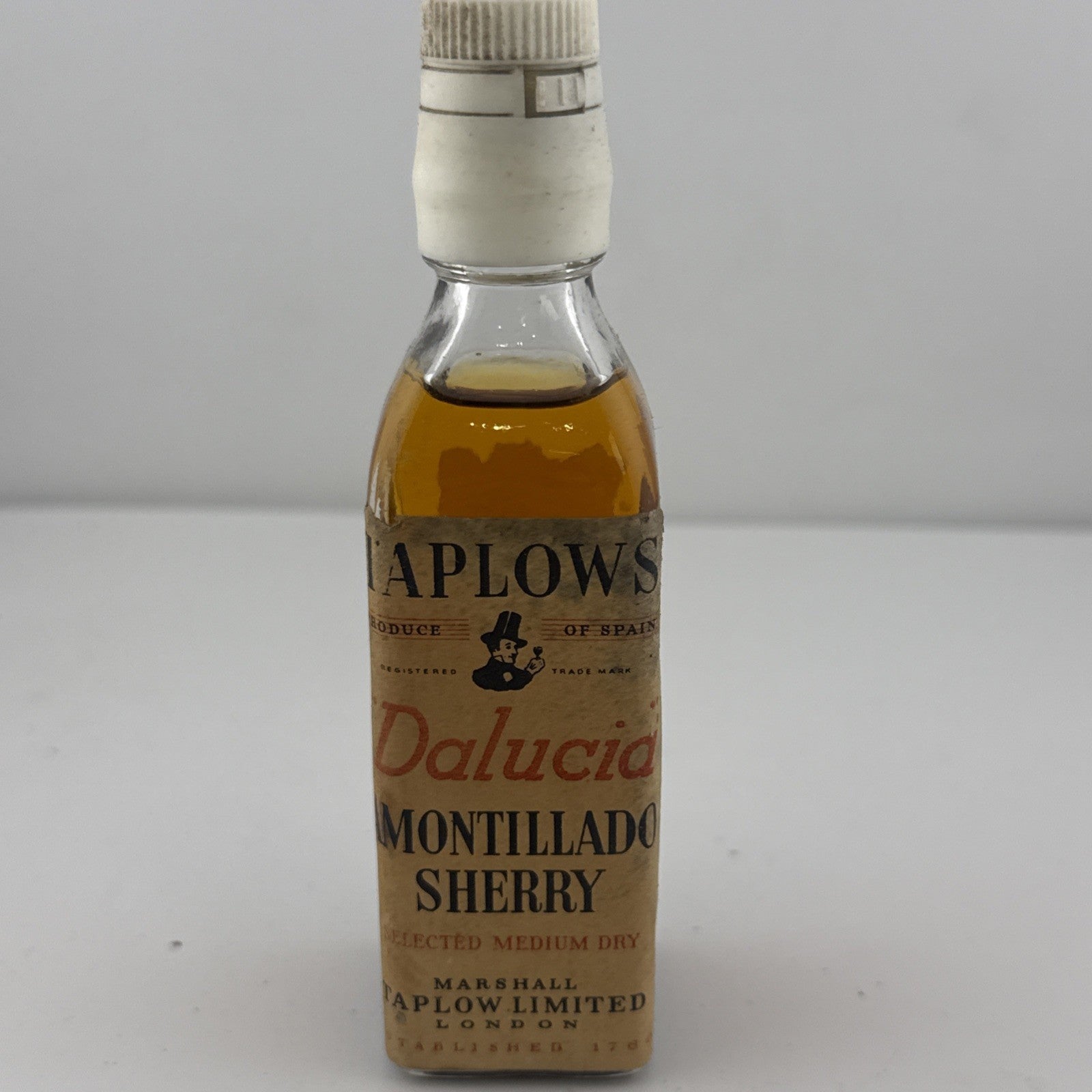 Taplow’s Dalucia Amontillado Sherry Miniature — likely 1960s/70s