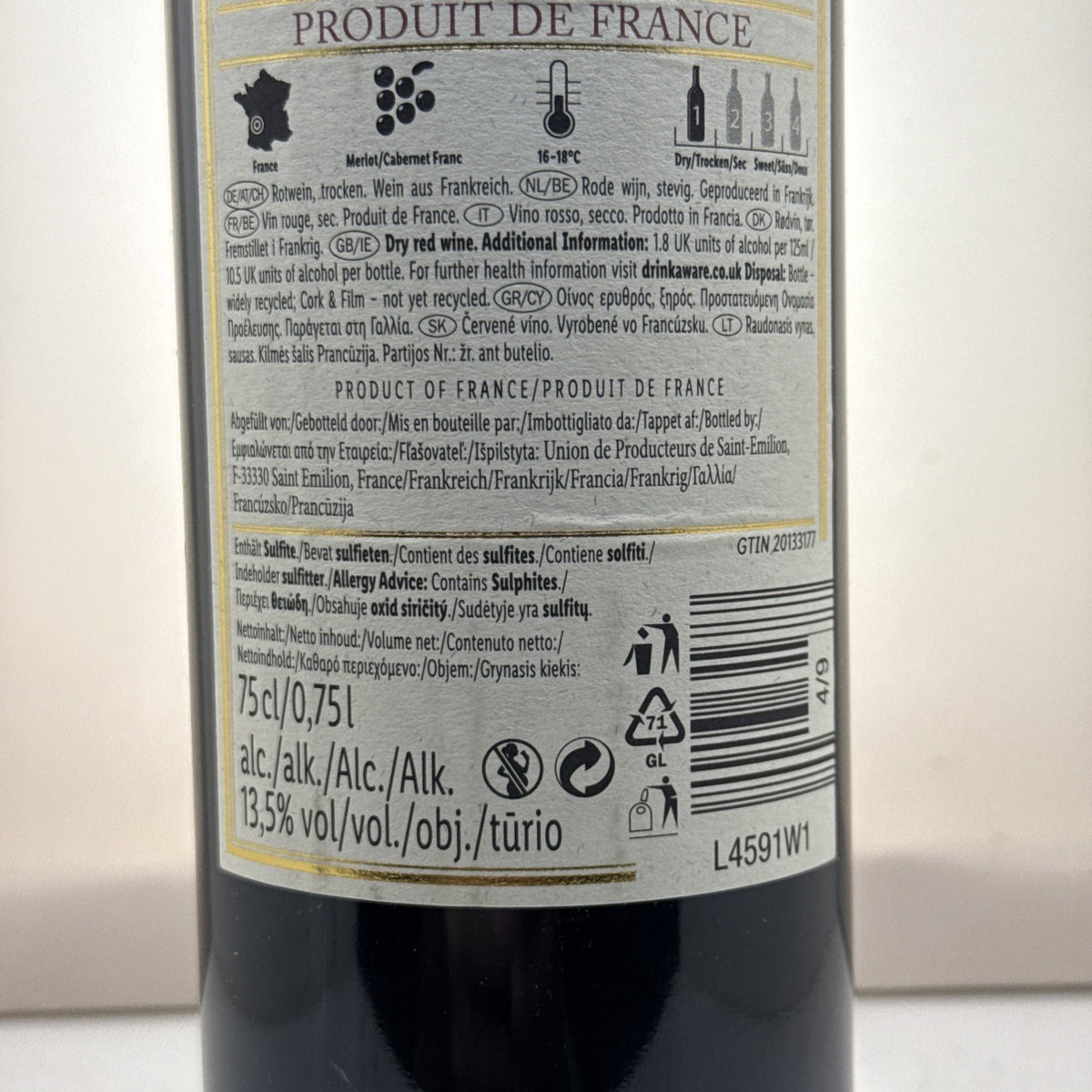 Saint-Emilion Grand Cru 2017 9yo Bordeaux Red Wine Gold Medal France