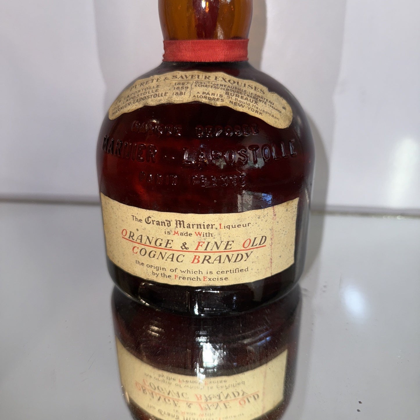 Grand Marnier Liqueur 26 2/3 Floz 67.4 Proof 1970s Vintage