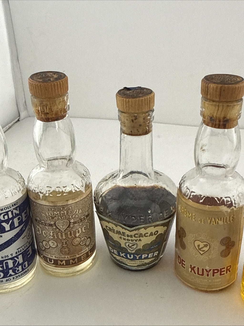 Vintage De Kuyper Miniature Liqueurs Job Lot Gin Kummel Fladderak