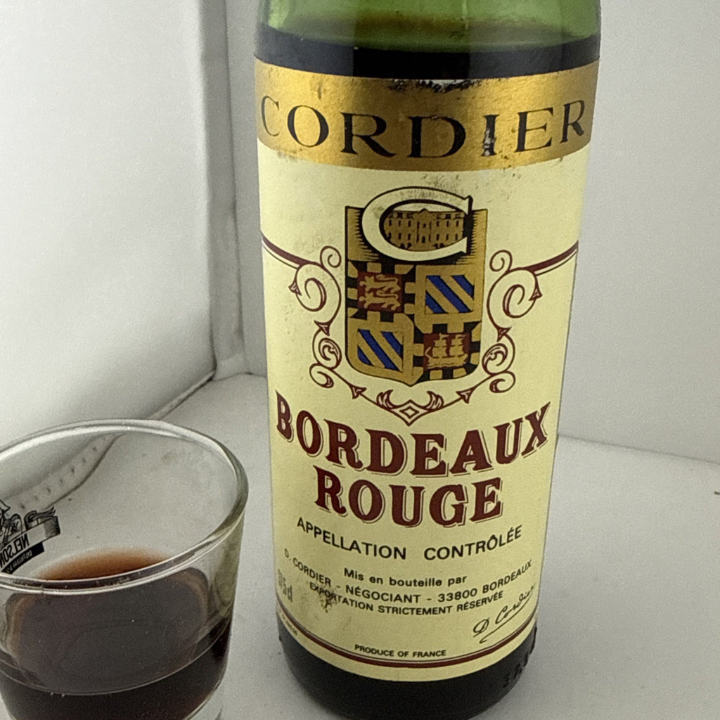 Cordier Bordeaux Rouge half bottle, likely late 1970s Drinks Well Open Hrs Ahead