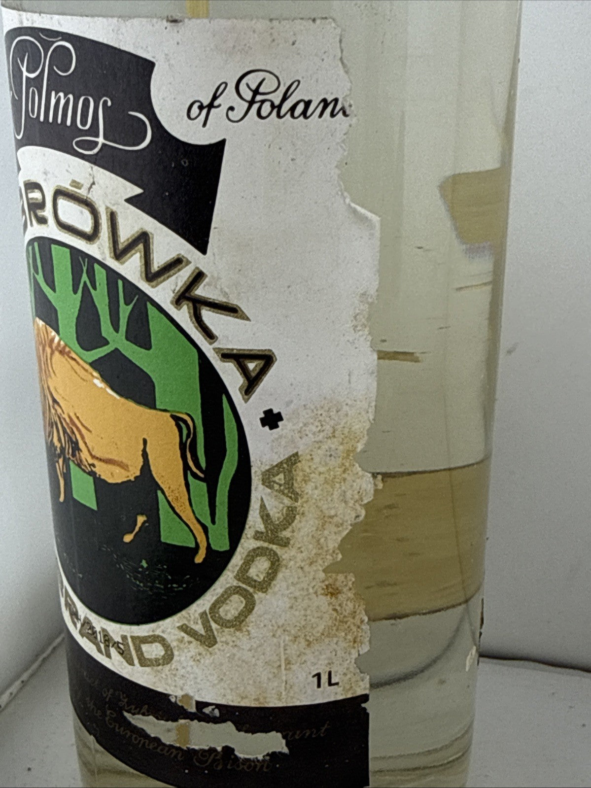 Vintage 1990s Zubrowka Bison Grass Vodka 1L 40% Polmos Poland Sealed